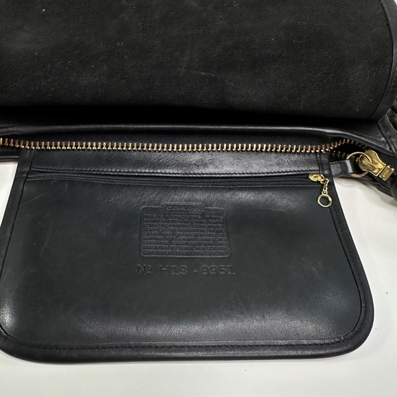 Vintage Coach Patricia's Legacy Crossbody Saddle Flap Bag 9951 Black Leather - Picture 12 of 16
